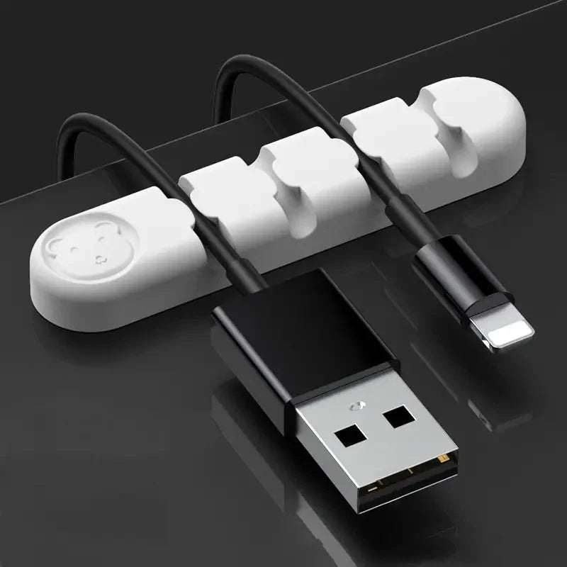 Bear Silicone Wire Organizer Storage White Wire Organizer - Tophatter Daily Deals